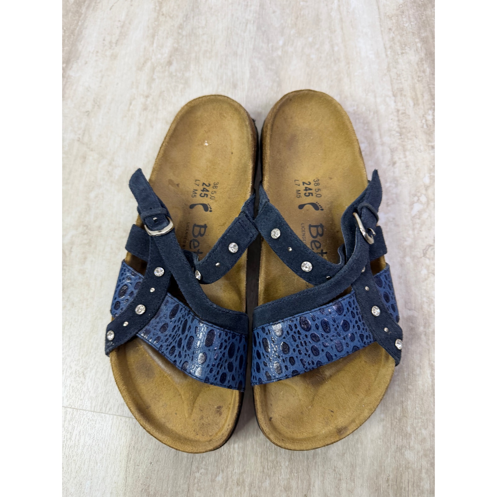 Birkenstock Blue Studded Women's Slide Sandals